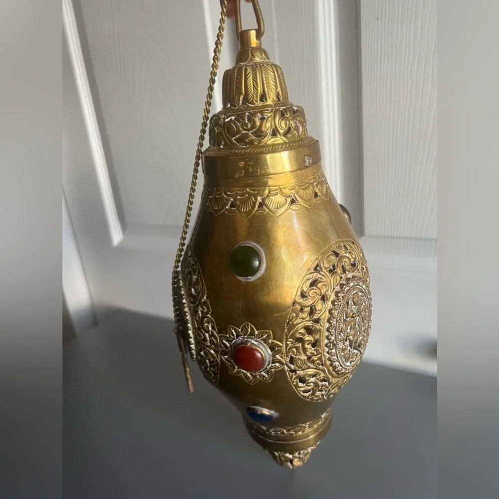 Antique‎ Persian Repoussé Metal Lantern